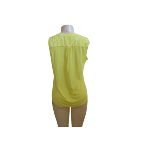 New w Tags, Nanna & Gracie Yellow Diamond Sleeveless Top SZ M - Picture 4 of 4